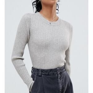 New ~ ASOS ~ Fine Knit Ribbed Crew neck blouse ~  Size 16 VISCOSE